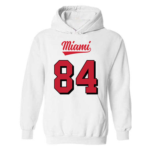 Miami of Ohio - NCAA Football : Cole Weaver - 2024 Replica Shersey Hooded Sweatshirt-0