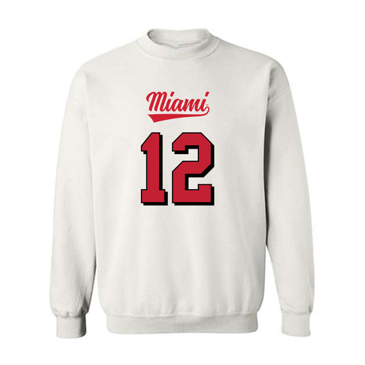 Miami of Ohio - NCAA Football : Corban Hondru - 2024 Replica Shersey Crewneck Sweatshirt-0