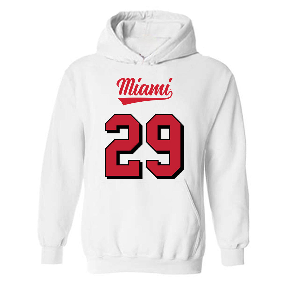 Miami of Ohio - NCAA Football : Silas Walters - 2024 Replica Shersey Hooded Sweatshirt-0