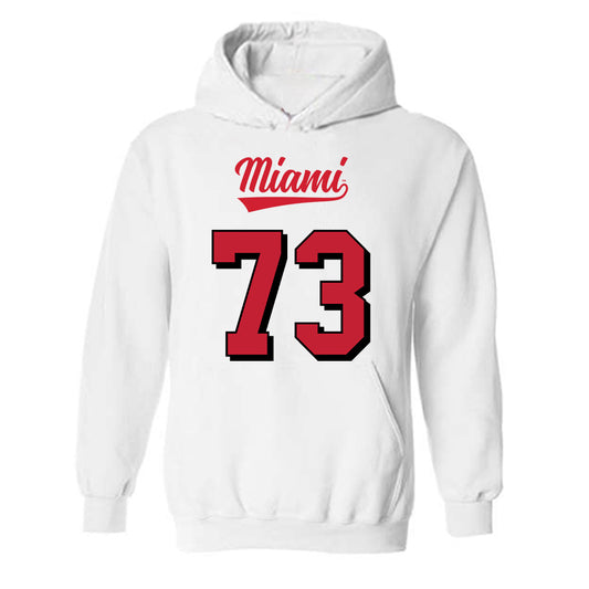 Miami of Ohio - NCAA Football : Brandon Lawhorn Moore - 2024 Replica Shersey Hooded Sweatshirt-0