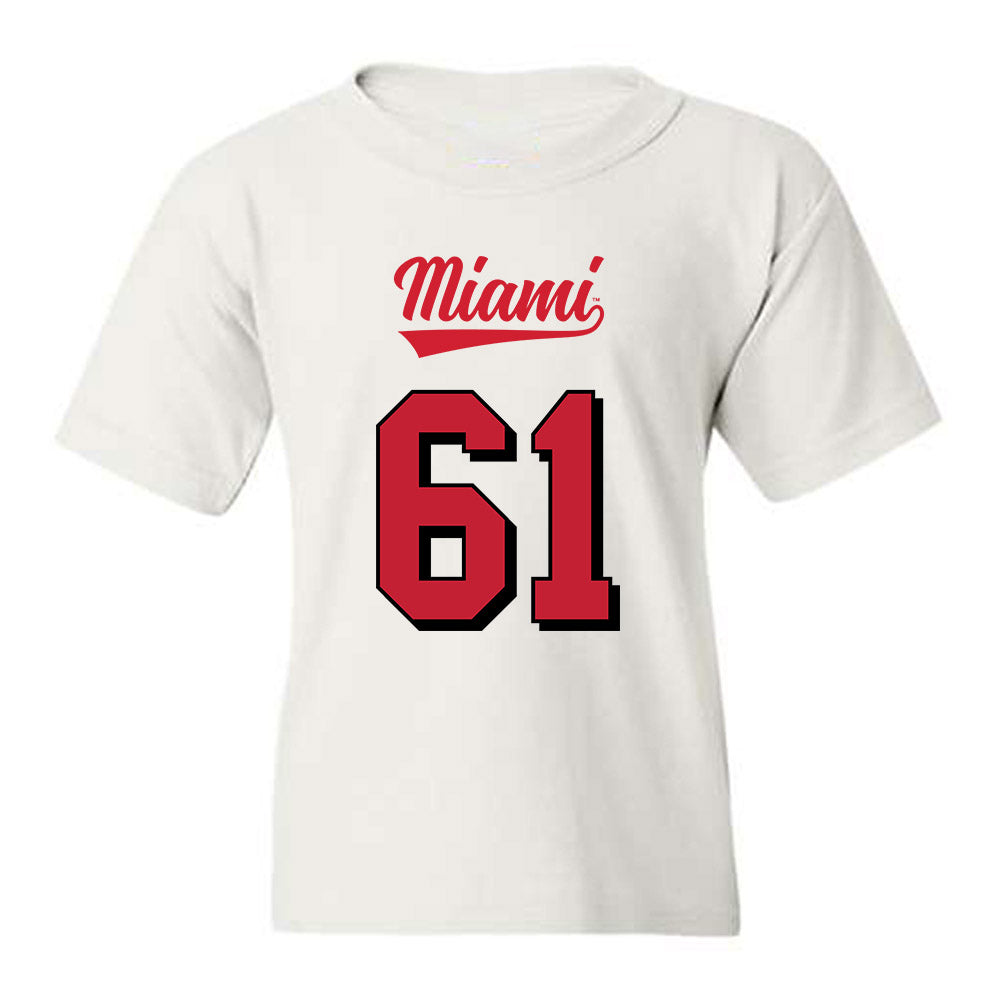 Miami of Ohio - NCAA Football : Andrew Lowry - 2024 Replica Shersey Youth T-Shirt-0