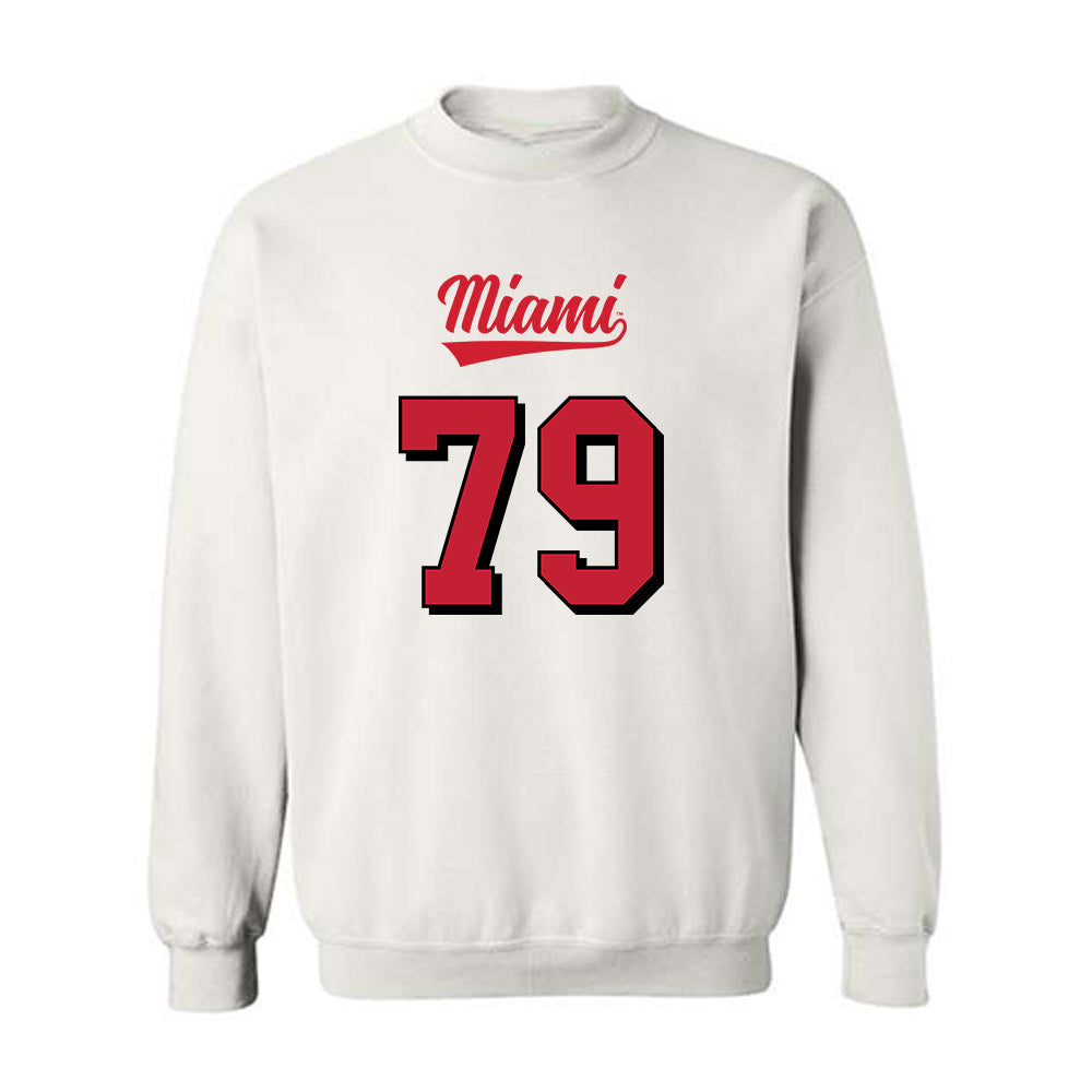 Miami of Ohio - NCAA Football : Jonathan Stangl - 2024 Replica Shersey Crewneck Sweatshirt-0