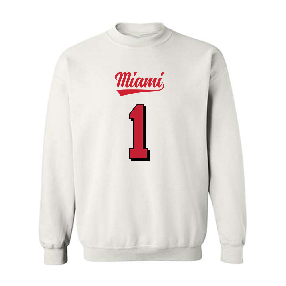 Miami of Ohio - NCAA Football : Eli Blakey - 2024 Replica Shersey Crewneck Sweatshirt-0