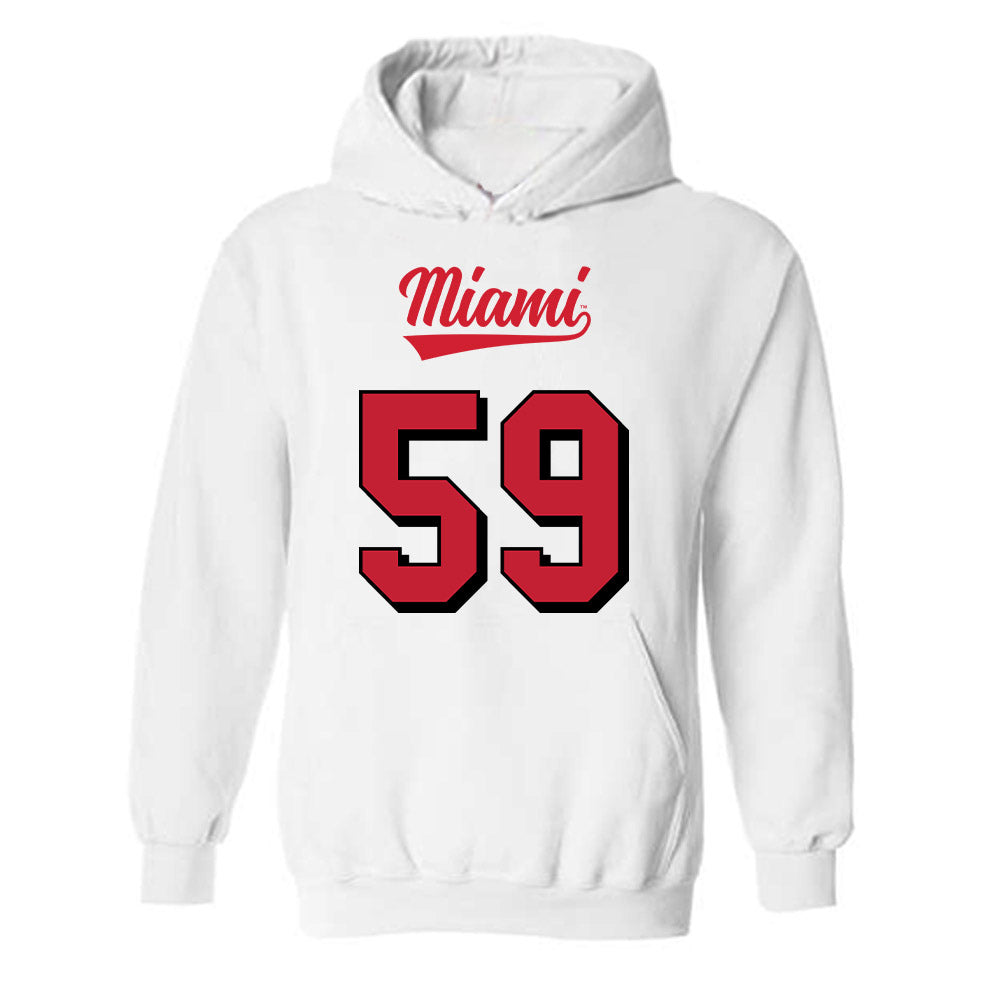 Miami of Ohio - NCAA Football : Hudson Powell - 2024 Replica Shersey Hooded Sweatshirt-0