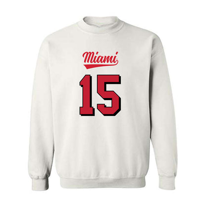 Miami of Ohio - NCAA Football : Harrison Brewster - 2024 Replica Shersey Crewneck Sweatshirt-0