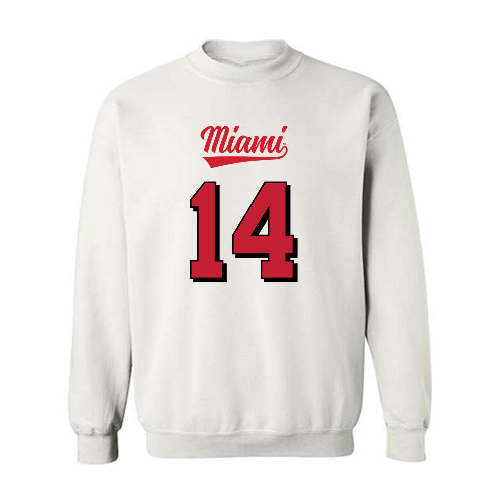 Miami of Ohio - NCAA Football : Khory Moss - 2024 Replica Shersey Crewneck Sweatshirt-0