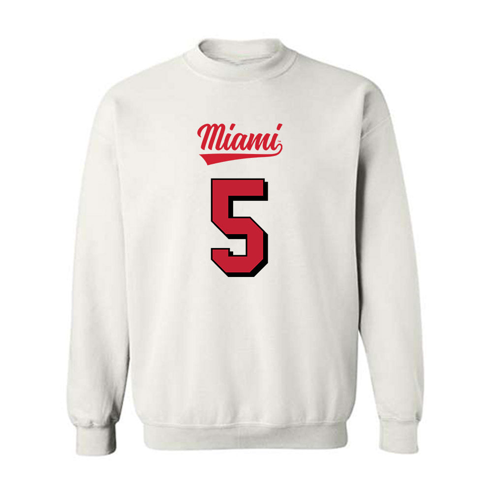 Miami of Ohio - NCAA Football : Luke Evans - 2024 Replica Shersey Crewneck Sweatshirt-0