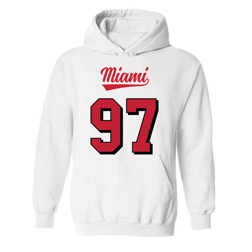 Miami of Ohio - NCAA Football : William Goodvine III - 2024 Replica Shersey Hooded Sweatshirt-0