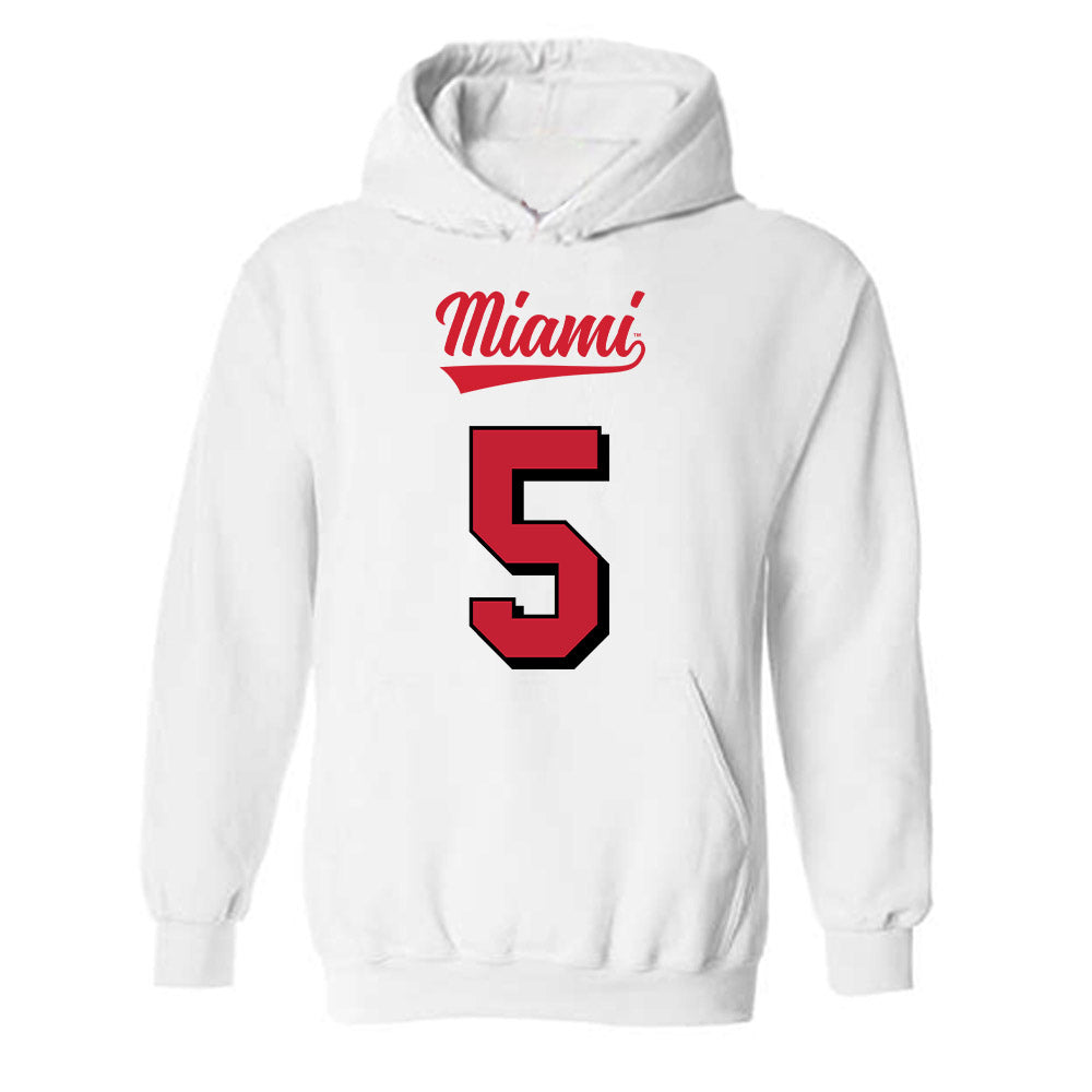 Miami of Ohio - NCAA Football : Luke Evans - 2024 Replica Shersey Hooded Sweatshirt-0