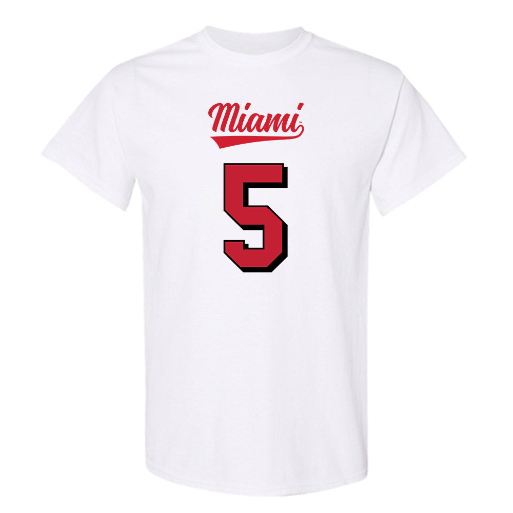Miami of Ohio - NCAA Football : Luke Evans - 2024 Replica Shersey T-Shirt-0