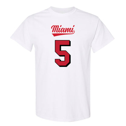 Miami of Ohio - NCAA Football : Luke Evans - 2024 Replica Shersey T-Shirt-0