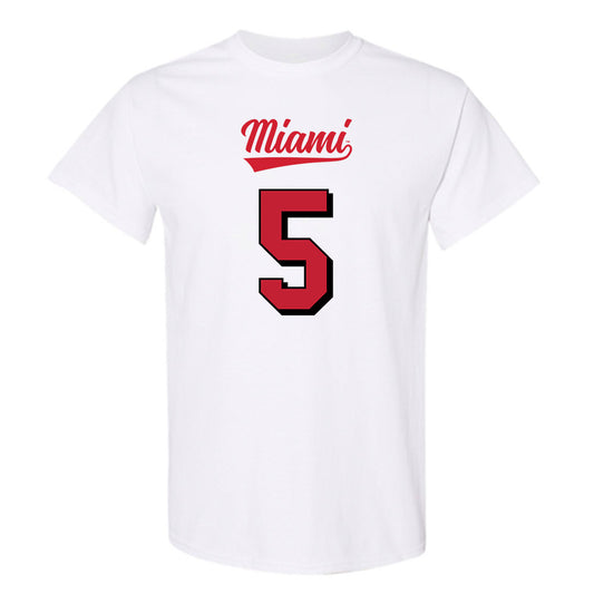 Miami of Ohio - NCAA Football : Luke Evans - 2024 Replica Shersey T-Shirt-0