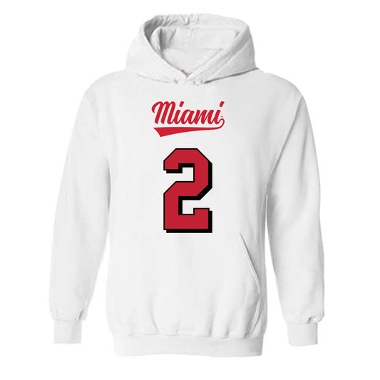 Miami of Ohio - NCAA Football : Dylan Downing - 2024 Replica Shersey Hooded Sweatshirt