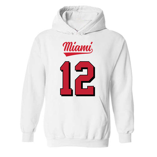 Miami of Ohio - NCAA Football : Corban Hondru - 2024 Replica Shersey Hooded Sweatshirt-0