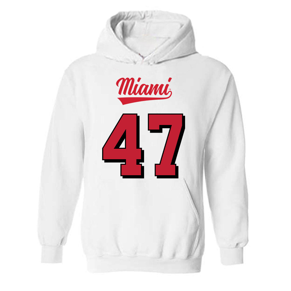 Miami of Ohio - NCAA Football : Brach Rice - 2024 Replica Shersey Hooded Sweatshirt-0