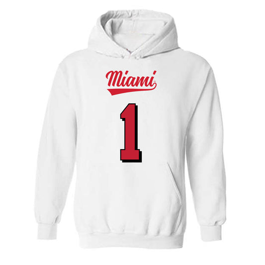 Miami of Ohio - NCAA Football : Eli Blakey - 2024 Replica Shersey Hooded Sweatshirt-0