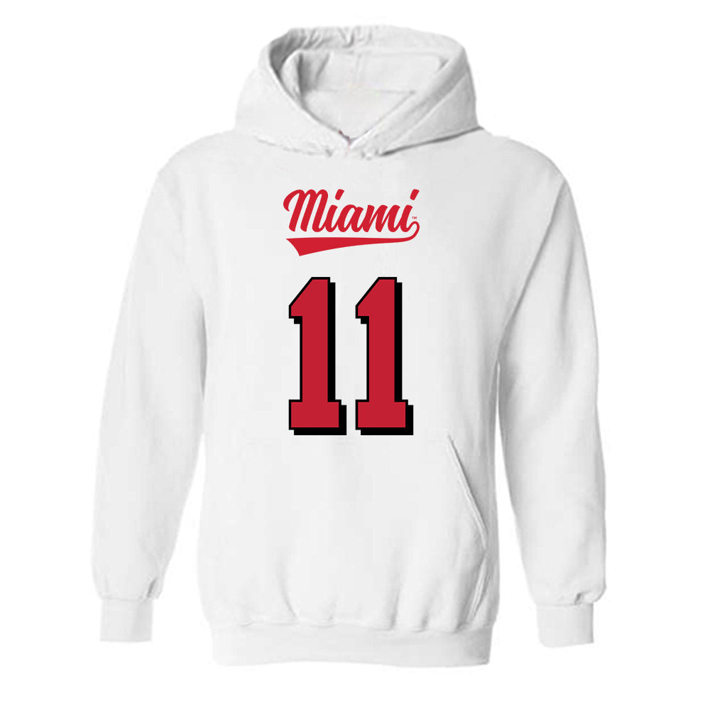 Miami of Ohio - NCAA Football : Noah Ehrlich - 2024 Replica Shersey Hooded Sweatshirt-0