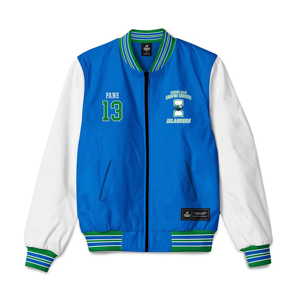 Texas A&M Corpus Christi - NCAA Men's Basketball : trent pane - Bomber Jacket-0