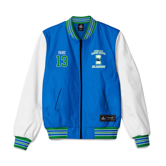 Texas A&M Corpus Christi - NCAA Men's Basketball : trent pane - Bomber Jacket-0