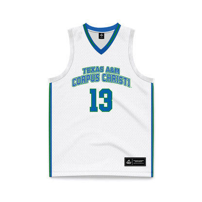 Texas A&M Corpus Christi - NCAA Men's Basketball : trent pane - White Basketball Jersey-0