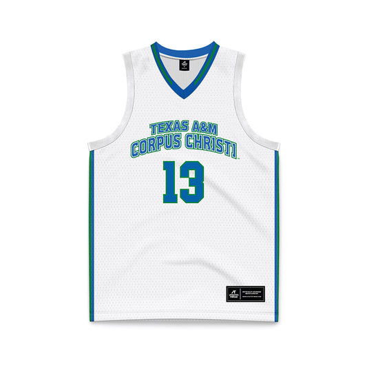 Texas A&M Corpus Christi - NCAA Men's Basketball : trent pane - White Basketball Jersey-0