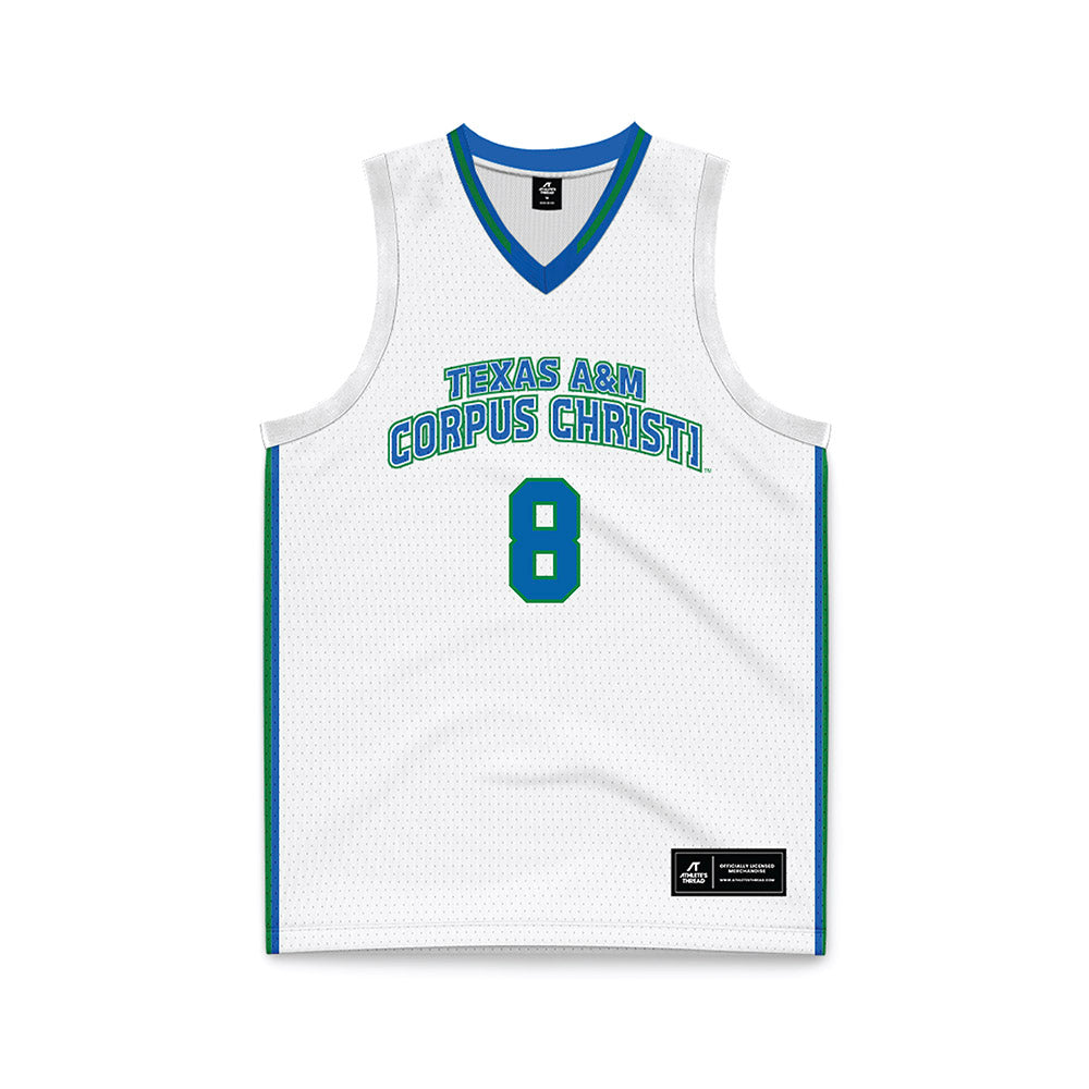 Texas A&M Corpus Christi - NCAA Men's Basketball : Bryson Wheatfall - White Basketball Jersey-0