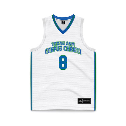 Texas A&M Corpus Christi - NCAA Men's Basketball : Bryson Wheatfall - White Basketball Jersey-0