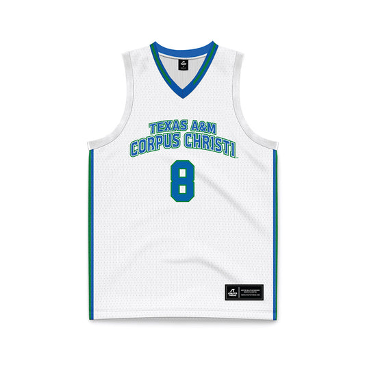 Texas A&M Corpus Christi - NCAA Men's Basketball : Bryson Wheatfall - White Basketball Jersey-0