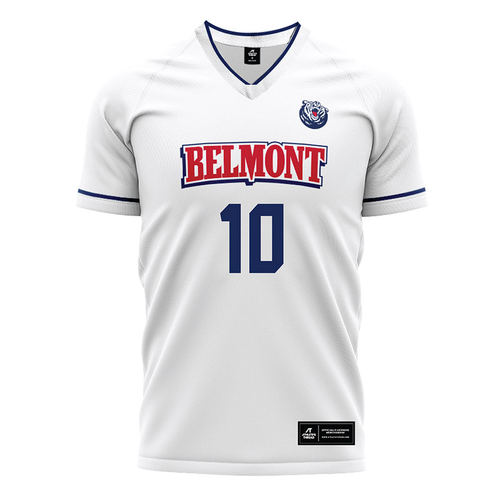 Belmont - NCAA Men's Soccer : Nzuhri Biggar - White Soccer Jersey-0