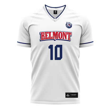Belmont - NCAA Men's Soccer : Nzuhri Biggar - White Soccer Jersey-0