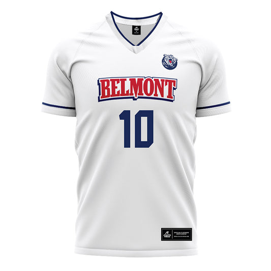 Belmont - NCAA Men's Soccer : Nzuhri Biggar - White Soccer Jersey-0