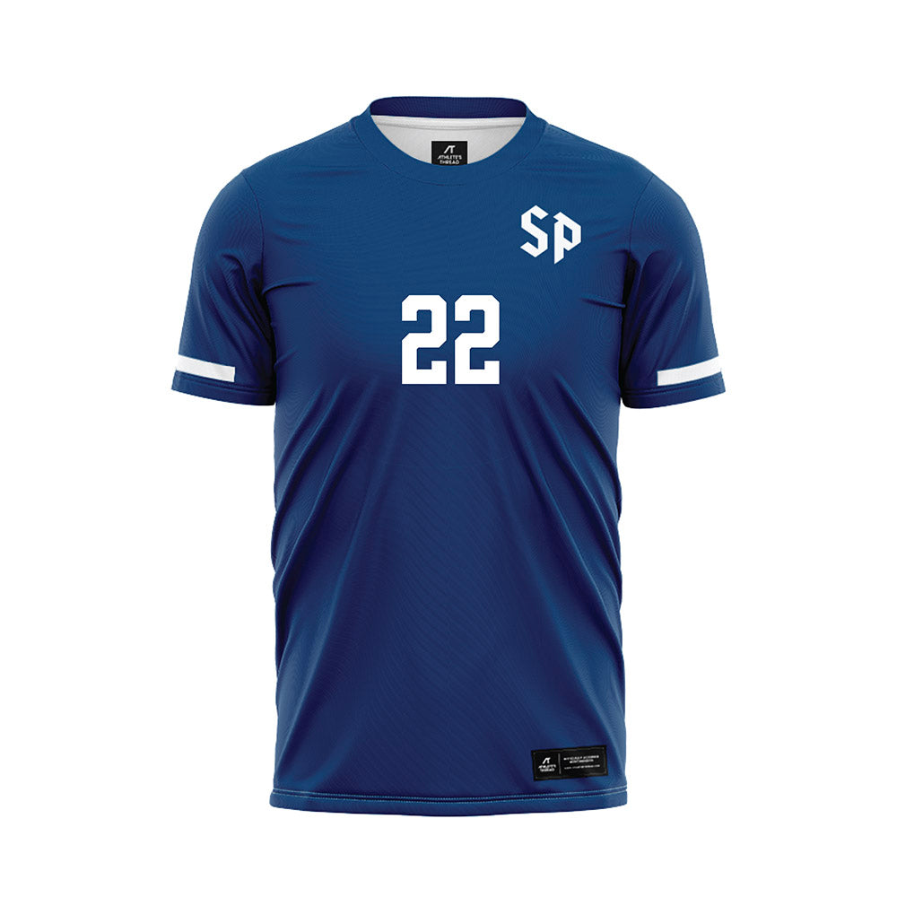 Saint Peter's - NCAA Women's Soccer : Sydney Ragland - Blue Soccer Jersey-0