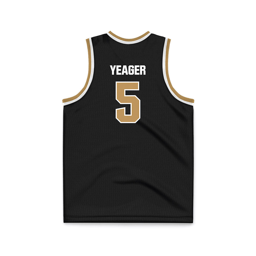 Oakland - NCAA Men's Basketball : MJ Yeager - Black Basketball Jersey-1