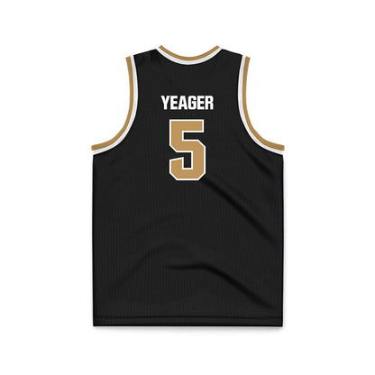 Oakland - NCAA Men's Basketball : MJ Yeager - Black Basketball Jersey-1