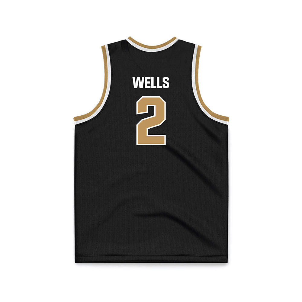 Oakland - NCAA Men's Basketball : Ziare Wells - Black Basketball Jersey-1