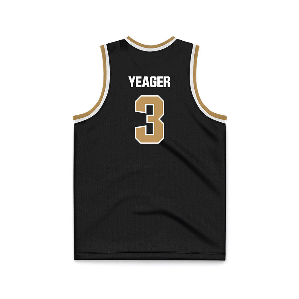 Oakland - NCAA Men's Basketball : Donny Yeager - Black Basketball Jersey-1