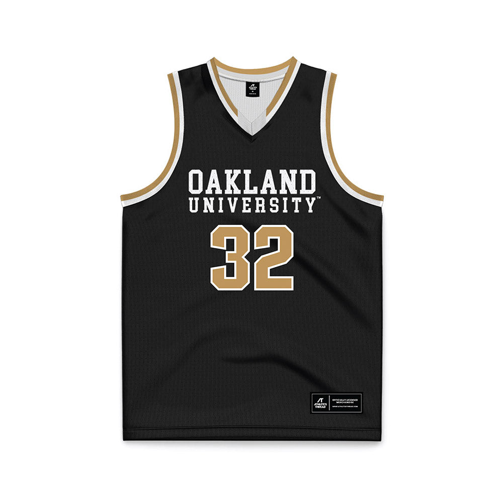 Oakland - NCAA Men's Basketball : Isaac Garrett - Black Basketball Jersey-0