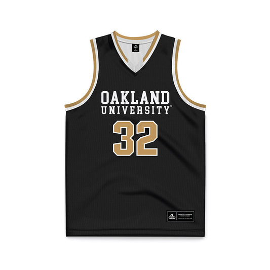 Oakland - NCAA Men's Basketball : Isaac Garrett - Black Basketball Jersey-0
