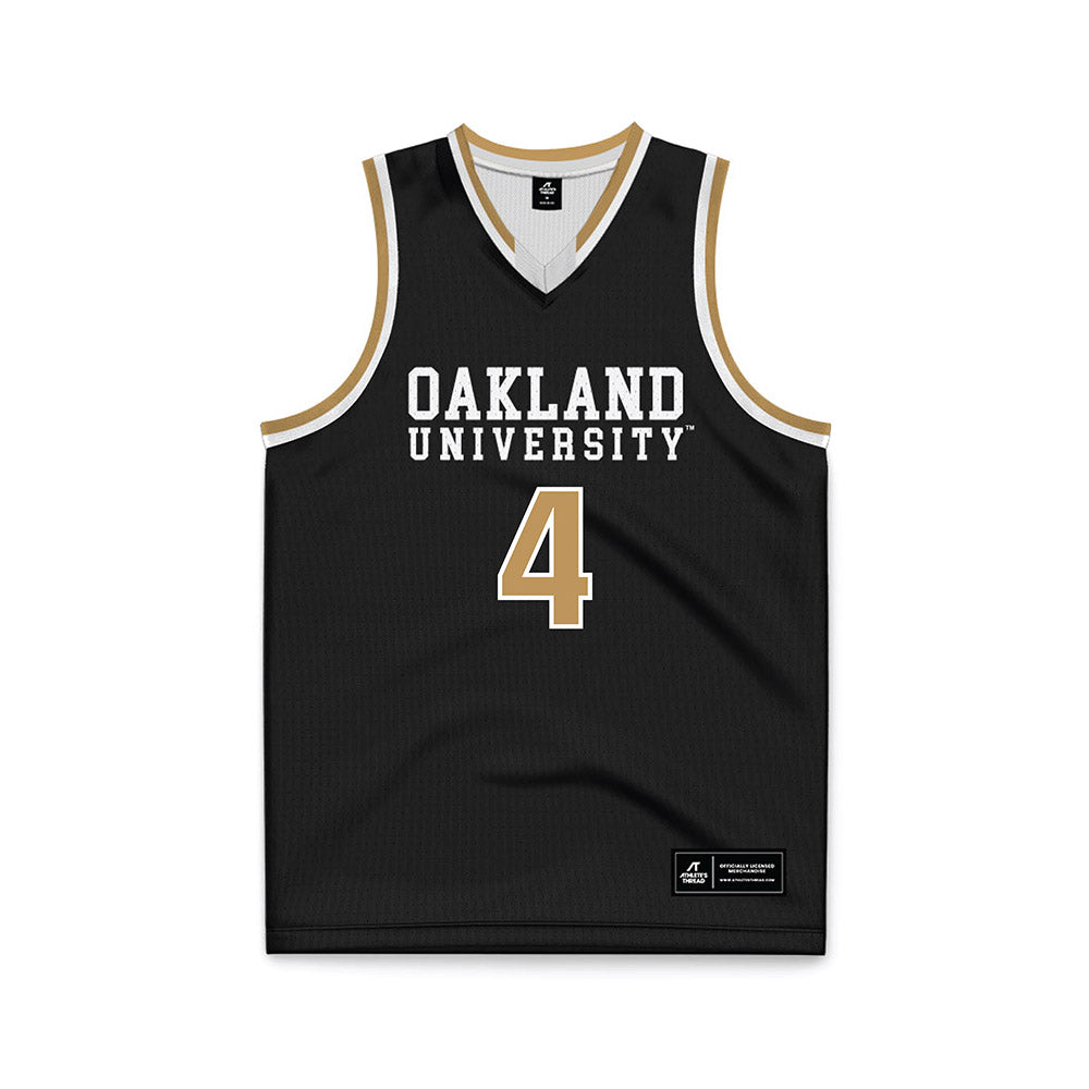 Oakland - NCAA Men's Basketball : William Beugre kassi - Black Basketball Jersey-0