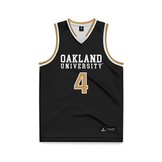 Oakland - NCAA Men's Basketball : William Beugre kassi - Black Basketball Jersey-0