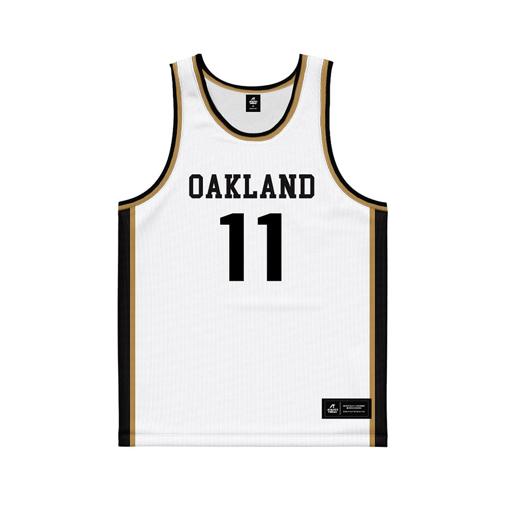 Oakland - NCAA Women's Basketball : Jaidyn Elam - White Basketball Jersey-0