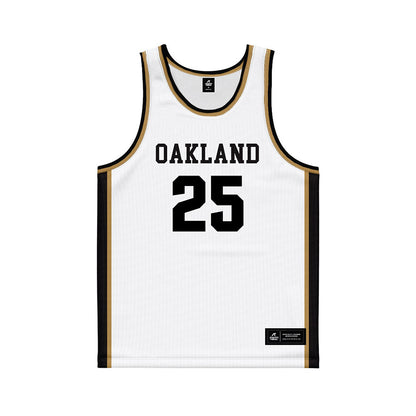 Oakland - NCAA Women's Basketball : Angelina Smith - White Basketball Jersey-0