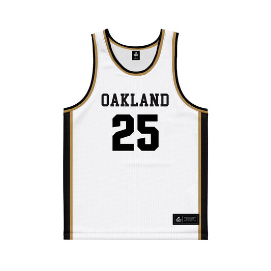 Oakland - NCAA Women's Basketball : Angelina Smith - White Basketball Jersey-0