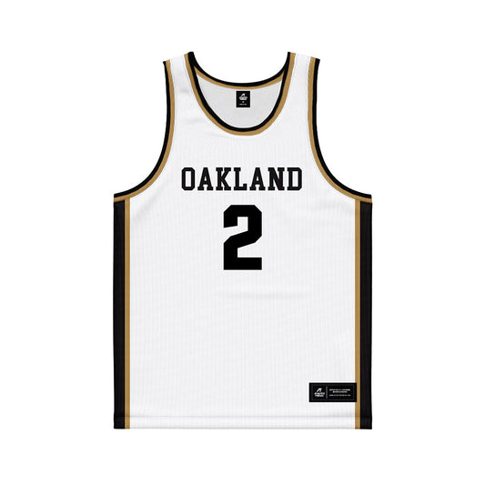 Oakland - NCAA Women's Basketball : Makenzie Luehring - White Basketball Jersey-0
