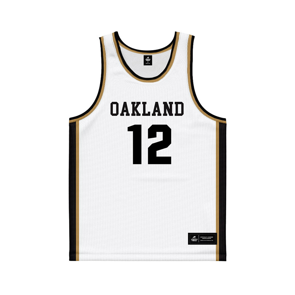 Oakland - NCAA Women's Basketball : Ilris Aworet - White Basketball Jersey-0