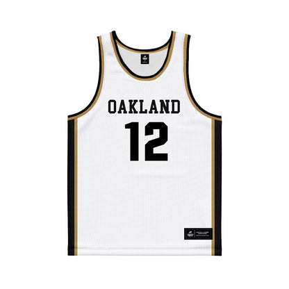 Oakland - NCAA Women's Basketball : Ilris Aworet - White Basketball Jersey-0