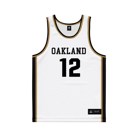 Oakland - NCAA Women's Basketball : Ilris Aworet - White Basketball Jersey-0