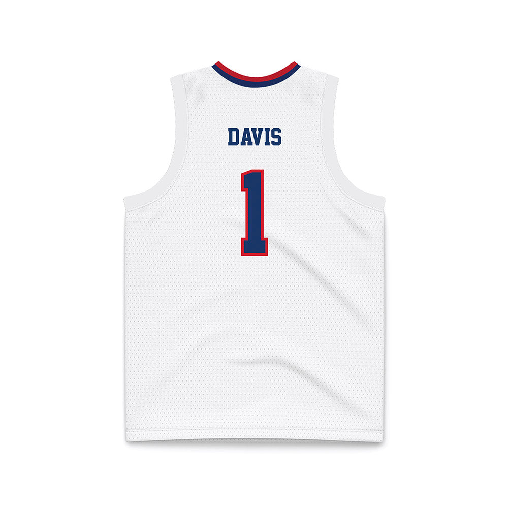 Francis Marion - NCAA Men's Basketball : Shannon Davis - White Basketball Jersey-1