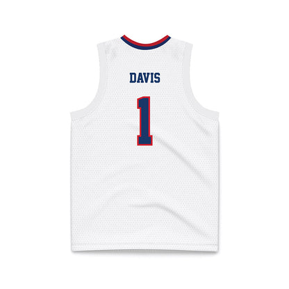 Francis Marion - NCAA Men's Basketball : Shannon Davis - White Basketball Jersey-1
