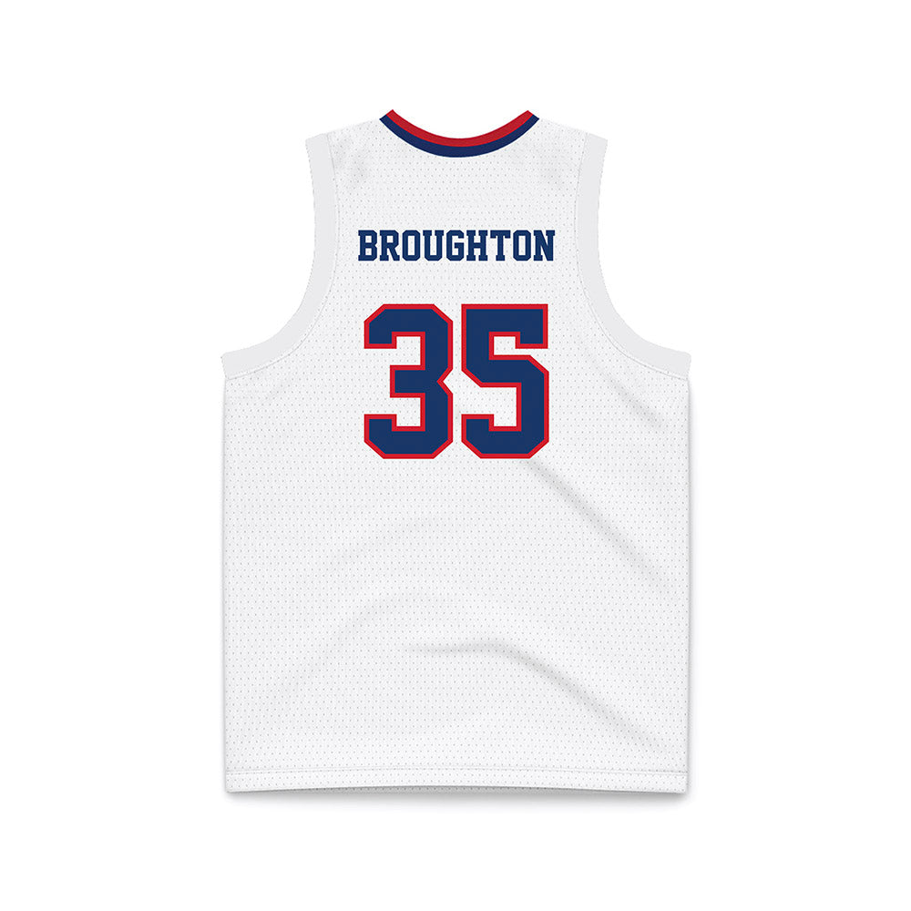 Francis Marion - NCAA Men's Basketball : Jaden Broughton - White Basketball Jersey-1